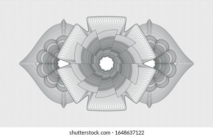 Grey money style rosette. Vector Illustration. Detailed.