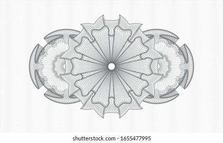 Grey money style rosette. Vector Illustration. Detailed.