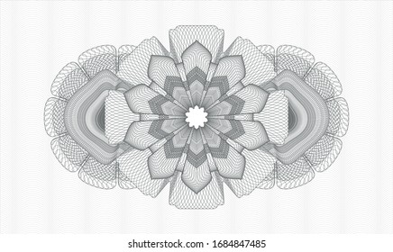 Grey money style rosette. Vector Illustration. Detailed.