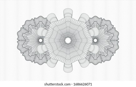 Grey money style rosette. Vector Illustration. Detailed.