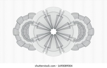 Grey money style rosette. Vector Illustration. Detailed.