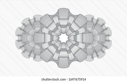 Grey money style rosette. Vector Illustration. Detailed.