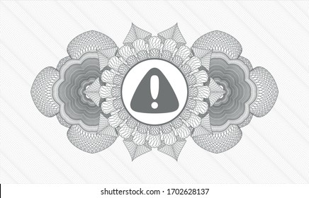 Rosette al estilo del dinero gris. Ilustración vectorial. Detallado con el icono de advertencia