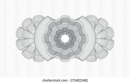 Grey money style rosette. Vector Illustration. Detailed 