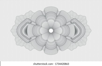 Grey money style rosette. Vector Illustration. Detailed 