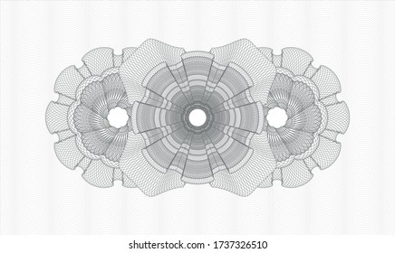 Grey money style rosette. Vector Illustration. Detailed 