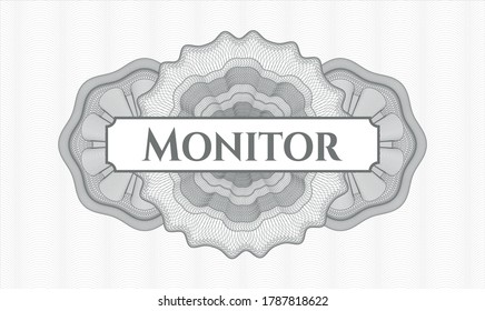 Rosette estilo dinero gris. Ilustración vectorial. Detallado con el monitor de texto dentro