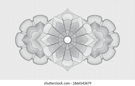 Grey money style rosette. Vector Illustration. Detailed 