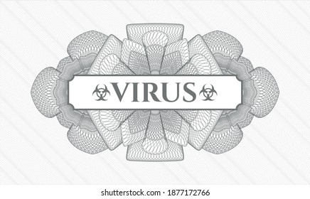 Rosette estilo dinero gris. Ilustración vectorial. Detallado con el virus de texto dentro