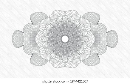 Grey money style rosette. Vector Illustration. Detailed 