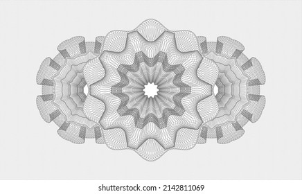 Grey money style rosette. Vector Illustration. Detailed 