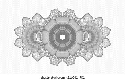 Grey money style rosette. Vector Illustration. Detailed 