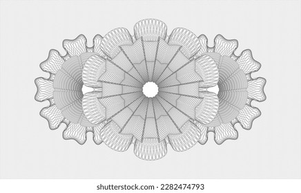 Grey money style rosette. Vector Illustration. Detailed 