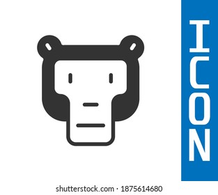 Grey Monkey icon isolated on white background. Animal symbol.  Vector