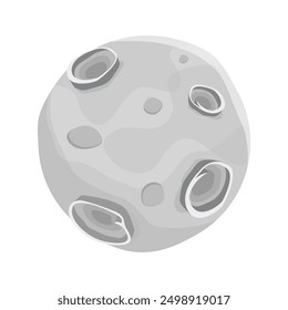 	
grey moon flat vector illustration