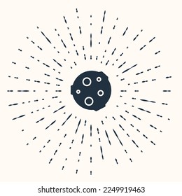 Grey Moon icon isolated on beige background. Abstract circle random dots. Vector Illustration