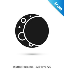 Grey Moon icon isolated on white background.  Vector Illustration