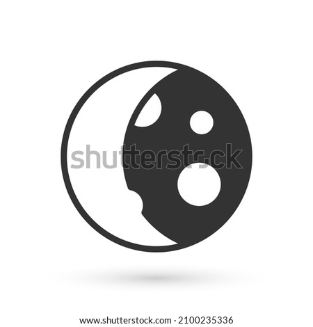 Grey Moon phases icon isolated on white background.  Vector