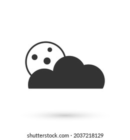Grey Moon and stars icon isolated on white background. Cloudy night sign. Sleep dreams symbol. Full moon. Night or bed time sign.  Vector