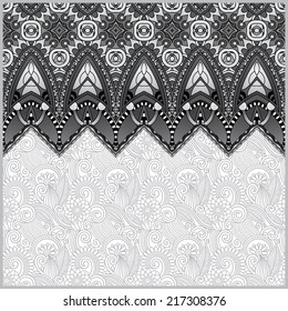 grey moroccan template with place for your text, you can be used for invitation card, postcard, web design, decoration for bag, clothes, fabric design, black and white collection, vector illustration