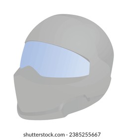 Grey motorcycle helmet. vector illustration