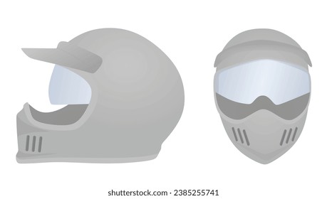 Grey motorcycle helmet. vector illustration