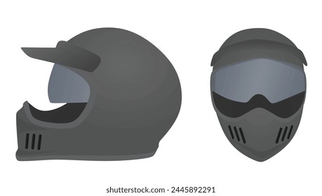 Grey motorcycle helmet. vector illustration