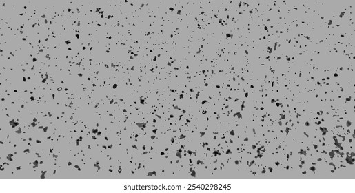 Patrón de Vector moteado gris. Partículas aleatorias, manchas y textura del polvo. Fondo manchado sucio oscuro para el efecto de envejecimiento. Textura monocromática Grunge