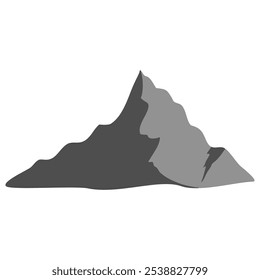 Grey mountain stone hill view
