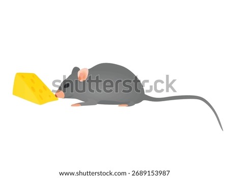 Grey mouse isolated. vector illustration	
