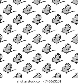grey mouse on white background