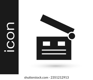 Grey Movie clapper icon isolated on white background. Film clapper board. Clapperboard sign. Cinema production or media industry.  Vector Illustration