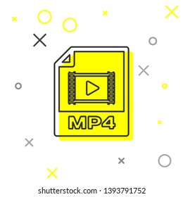 Grey MP4 file document icon. Download mp4 button line icon isolated on white background. MP4 file symbol. Vector Illustration