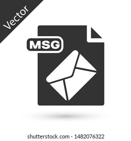 Grey MSG file document. Download msg button icon isolated on white background. MSG file symbol.  Vector Illustration