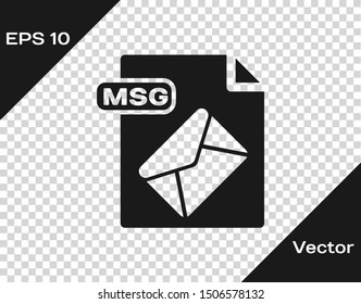 Grey MSG file document. Download msg button icon isolated on transparent background. MSG file symbol.  Vector Illustration