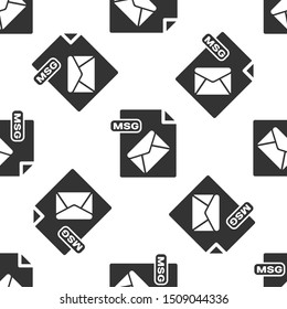 Grey MSG file document. Download msg button icon isolated seamless pattern on white background. MSG file symbol.  Vector Illustration