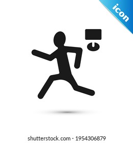 Grey Murder icon isolated on white background. Body, bleeding, corpse, bleeding icon. Concept of crime scene.  Vector