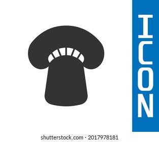 Grey Mushroom icon isolated on white background.  Vector