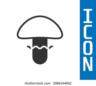 Grey Mushroom icon isolated on white background.  Vector