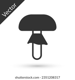 Grey Mushroom icon isolated on white background.  Vector