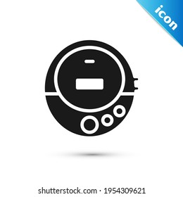 Grey Music CD player icon isolated on white background. Portable music device.  Vector