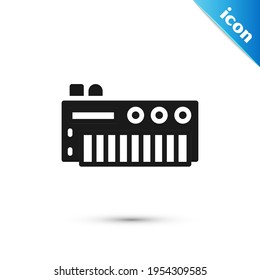 Grey Music synthesizer icon isolated on white background. Electronic piano.  Vector
