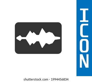 Grey Music wave equalizer icon isolated on white background. Sound wave. Audio digital equalizer technology, console panel, pulse musical.  Vector