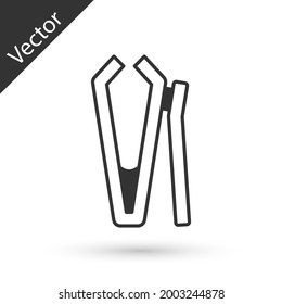 Grey Nail cutter icon isolated on white background. Nail clipper.  Vector