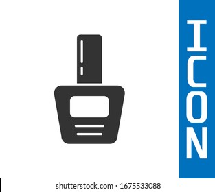 Grey Nail polish bottle icon isolated on white background.  Vector Illustration