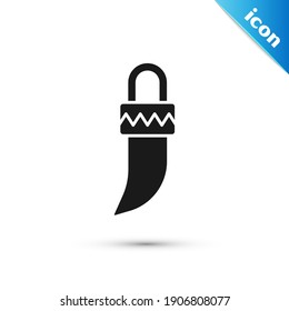 Grey Native american indian tooth icon isolated on white background. Necklace with tooth.  Vector