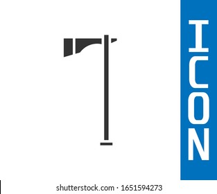 Grey Native american tomahawk axe icon isolated on white background.  Vector Illustration