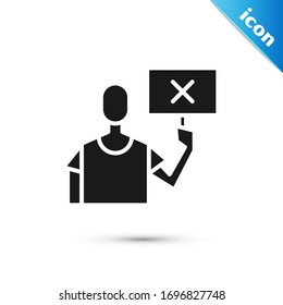 Grey Nature saving protest icon isolated on white background. Earth planet protection, environmental issues demonstration.  Vector Illustration
