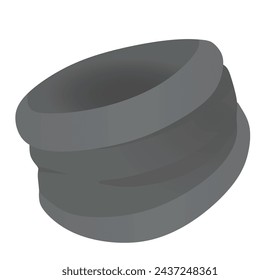 Grey neck scarf. vector illustration