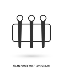 Grey Needle for sewing icon isolated on white background. Tailor symbol. Textile sew up craft sign. Embroidery tool.  Vector